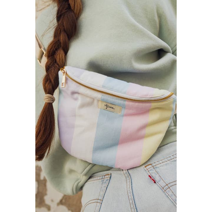 Ayuna - Wholesale Belt Bag - Women's - Cotton banana - Pastel rainbow2