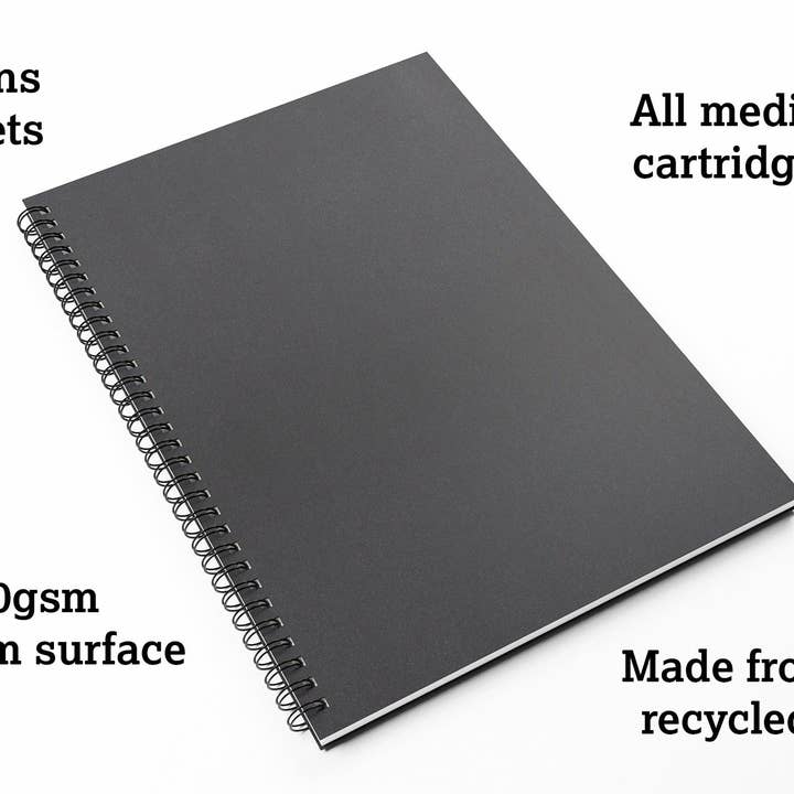 Noir Carnet de croquis recyclé Eco All Media A3 Portrait en vente sur Faire2