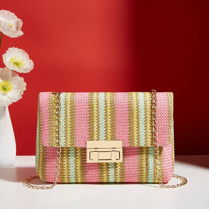 Little Trendy - Wholesale Crossbody Bag - Women's - Women's straw crossbody bag small square bag5