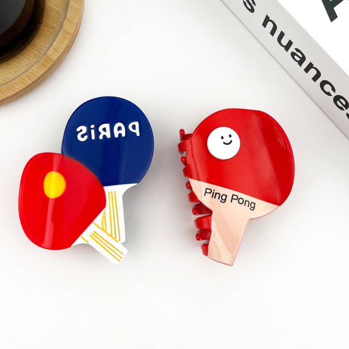 Table Tennis Racket Claw Clip, Acetate Ball Sports Hair Clip for wholesale by TheDivaSoap