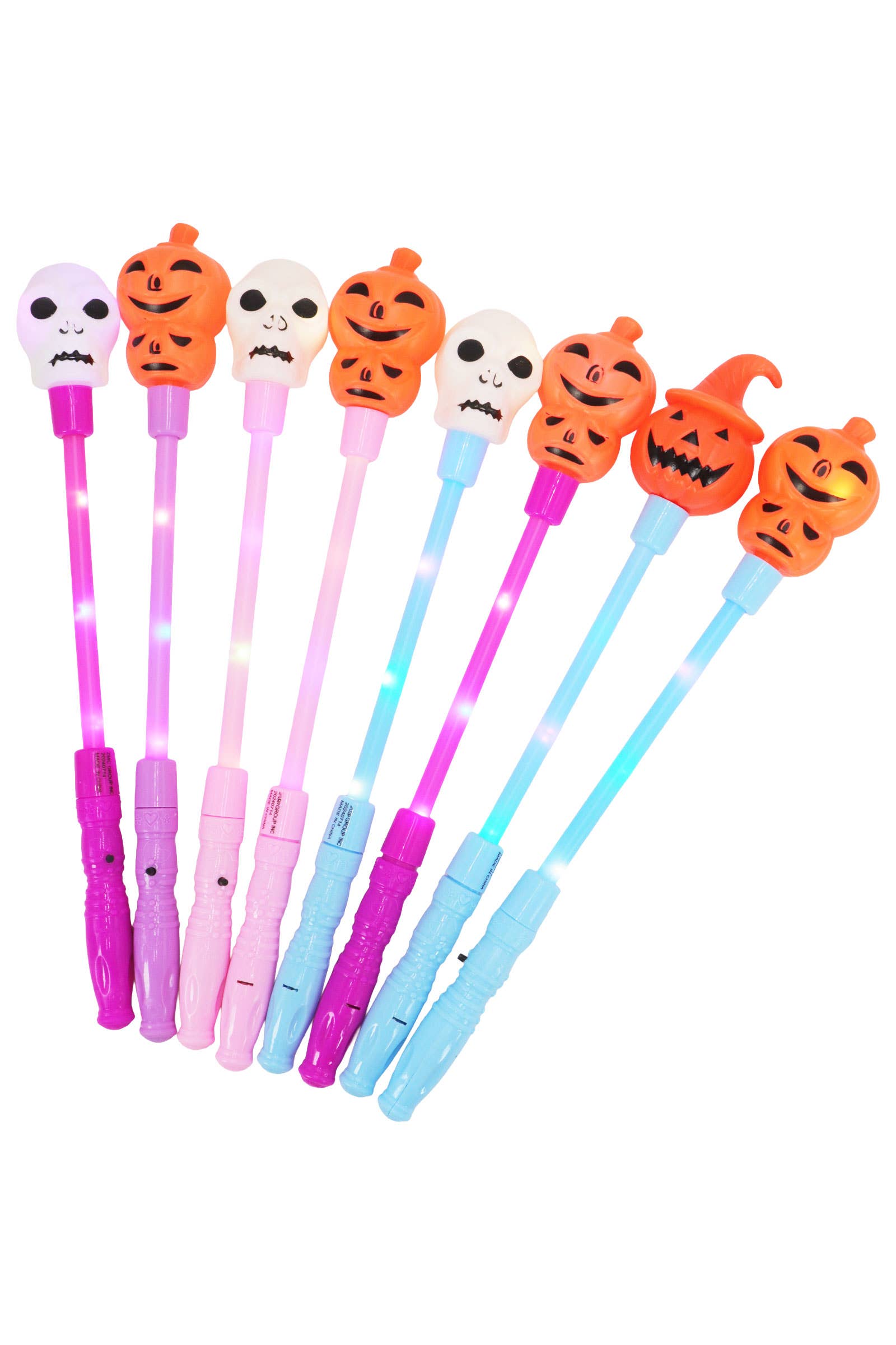 ASSORTI Bâton lumineux tête de citrouille crâne d'Halloween en vente sur Faire2