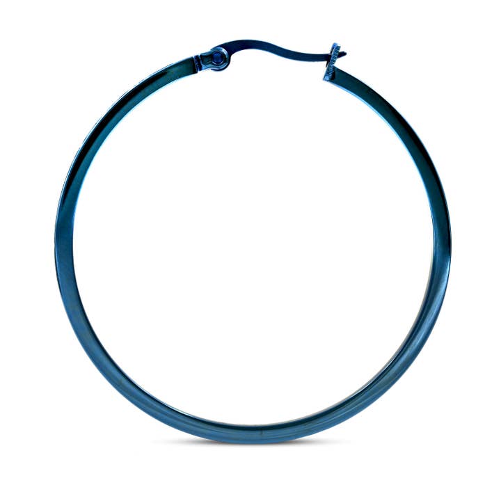 B.Tiff - Wholesale Hoop Earrings - ER317 B.Tiff Pave 58-Stone Classic Large Hoop Earrings