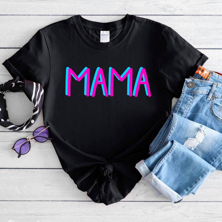 Neon Mama Women's Graphic T-Shirt in Black for wholesale by Southern Attitude Designs Inc
