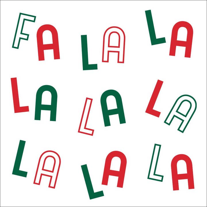 Funny Christmas Cocktail Napkins | Fa La La - 20ct for wholesale by soiree-sisters