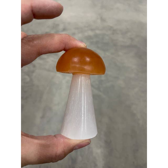8cm Selenite Peach Top Mushroom for wholesale by Casablanca Exports
