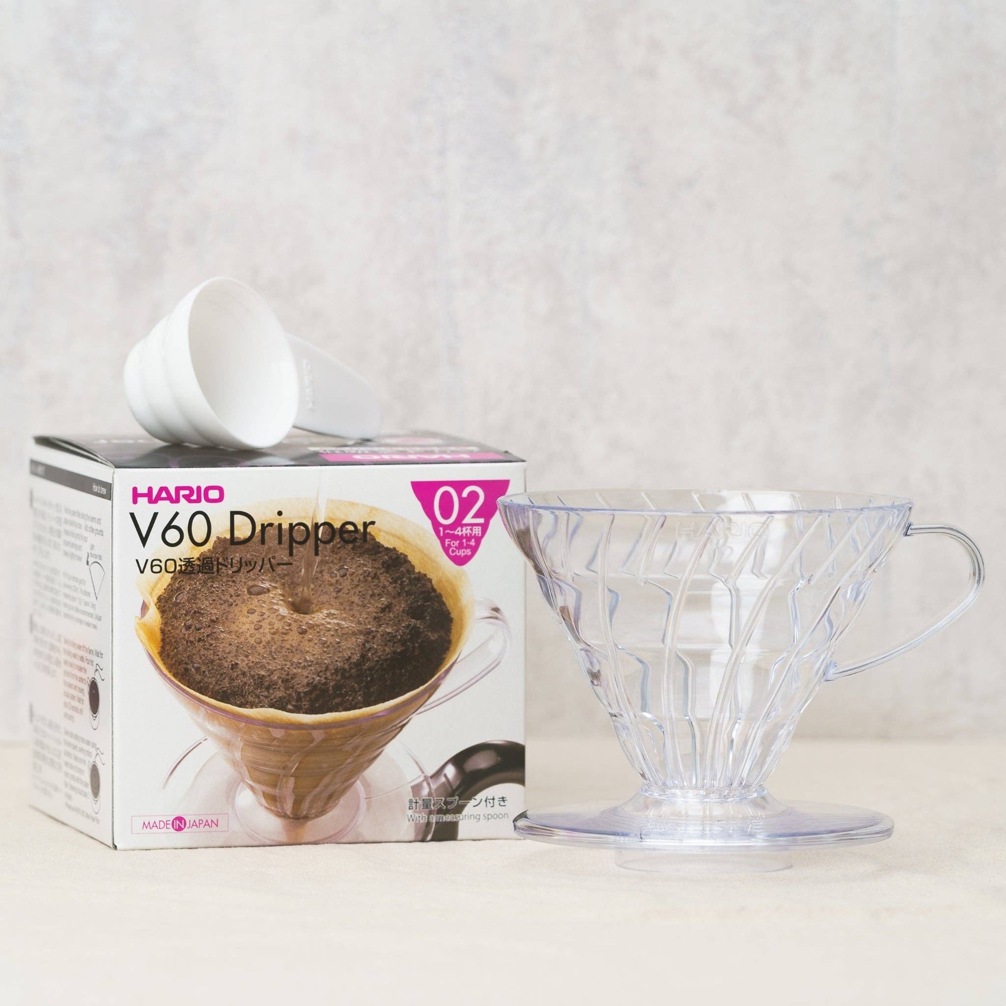 Coffeelink - Vente Cafetières à filtres - Hario V60 Dripper à café en plastique4