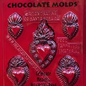 Mexican Sugar Skull - Wholesale Chocolate/Candy Mold - Flaming Heart Chocolate Mold - 6 molds1