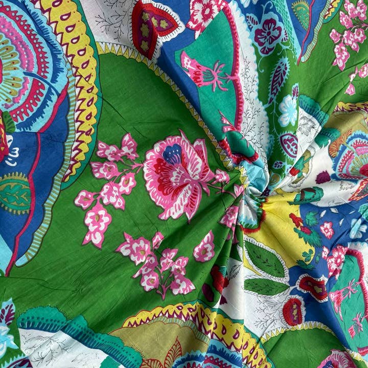 bhavnas boutique – Engroshandel Stofmaling – Luksus bomuldsstofbloktrykt stof Dametøj3