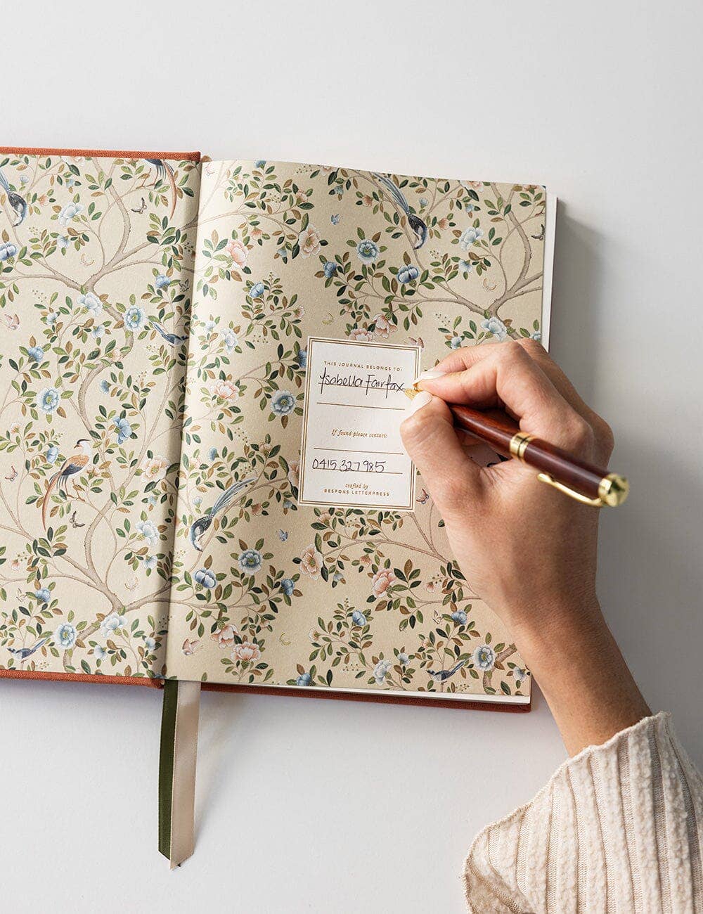 Bespoke Letterpress - Wholesale Dagboek/agenda - Linnen gebonden dagboek - Gebakken klei (Leeg dagboek)1