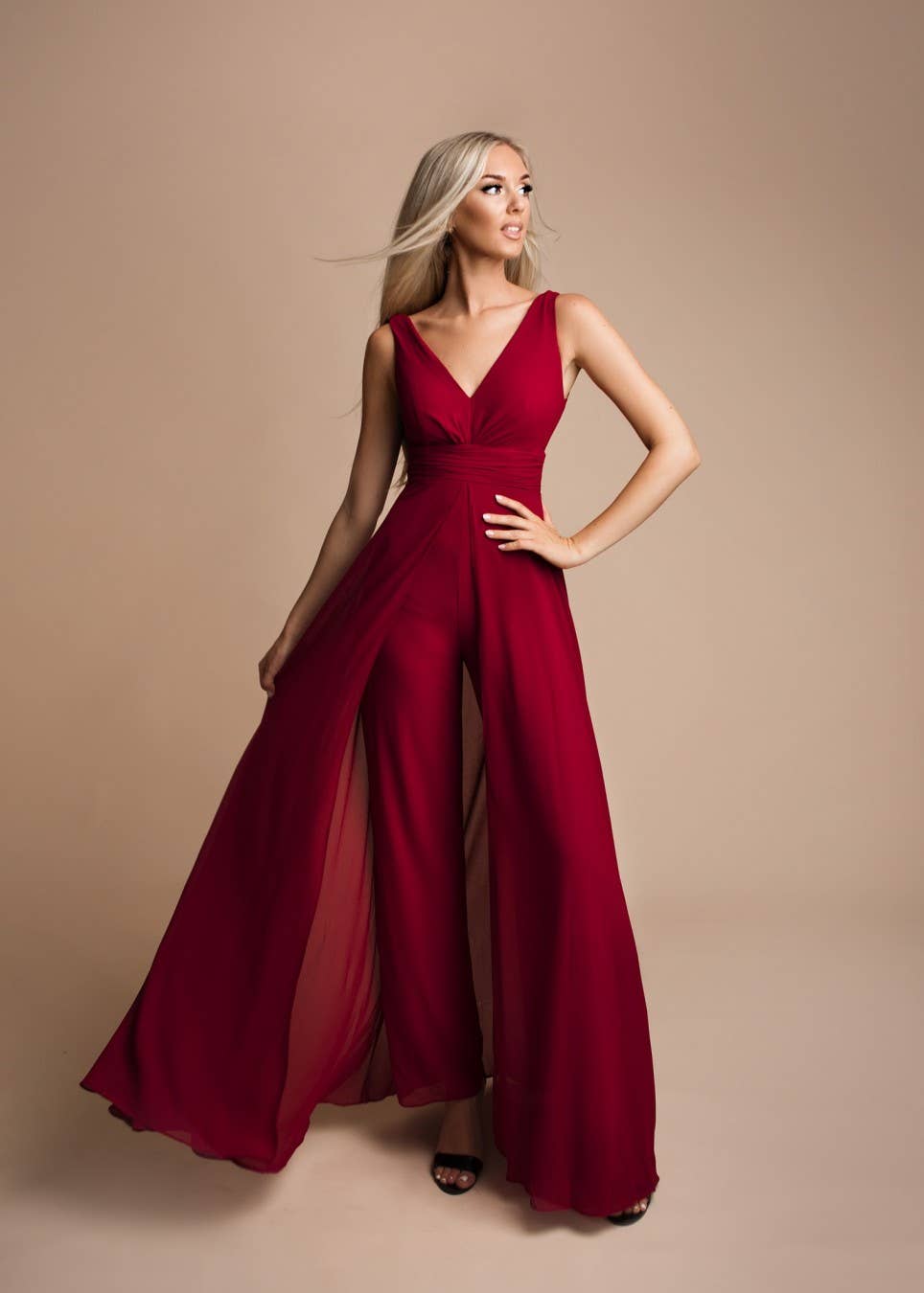 Eva & Lola - Epsilonn - Wholesale Dress - Women's - R1451QS - Plus Size V-Neck Jumpsuit1