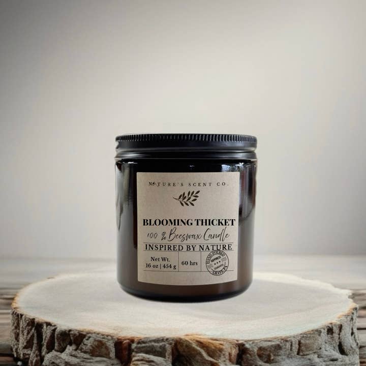 Nature’s Scent Co - Wholesale Jar/Filled Candle - Blooming Thicket Beeswax Candle