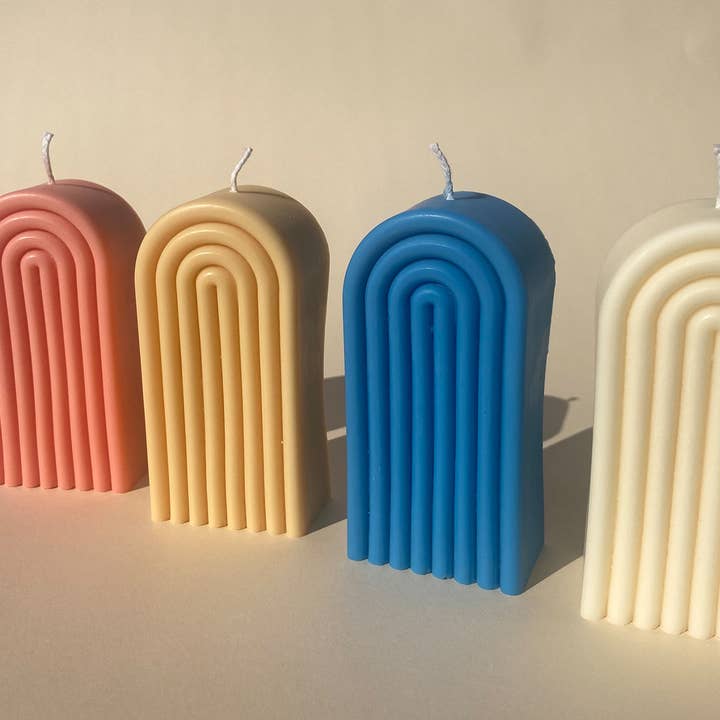Small Arch Candle - Cobalt for wholesale on Faire