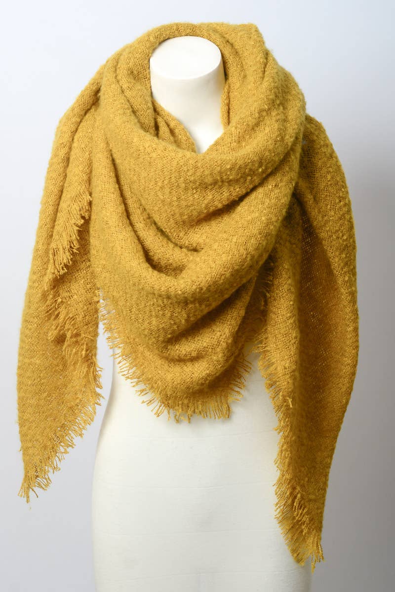 Leto Accessories - Wholesale Scarf - Women's - Cozy Faux Mohair Open Work Square Blanket Scarf ❄️0