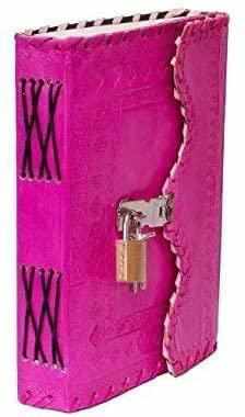 Tuzech Leather - Vente Journal intime - Journal en cuir TUZECH pour hommes et femmes, carnet en cuir pour écrire des poèmes, carnet de croquis, carnet de notes pour tenir des registres, mémoire personnel avec serrure et clé - Non ligné 7 pouces25
