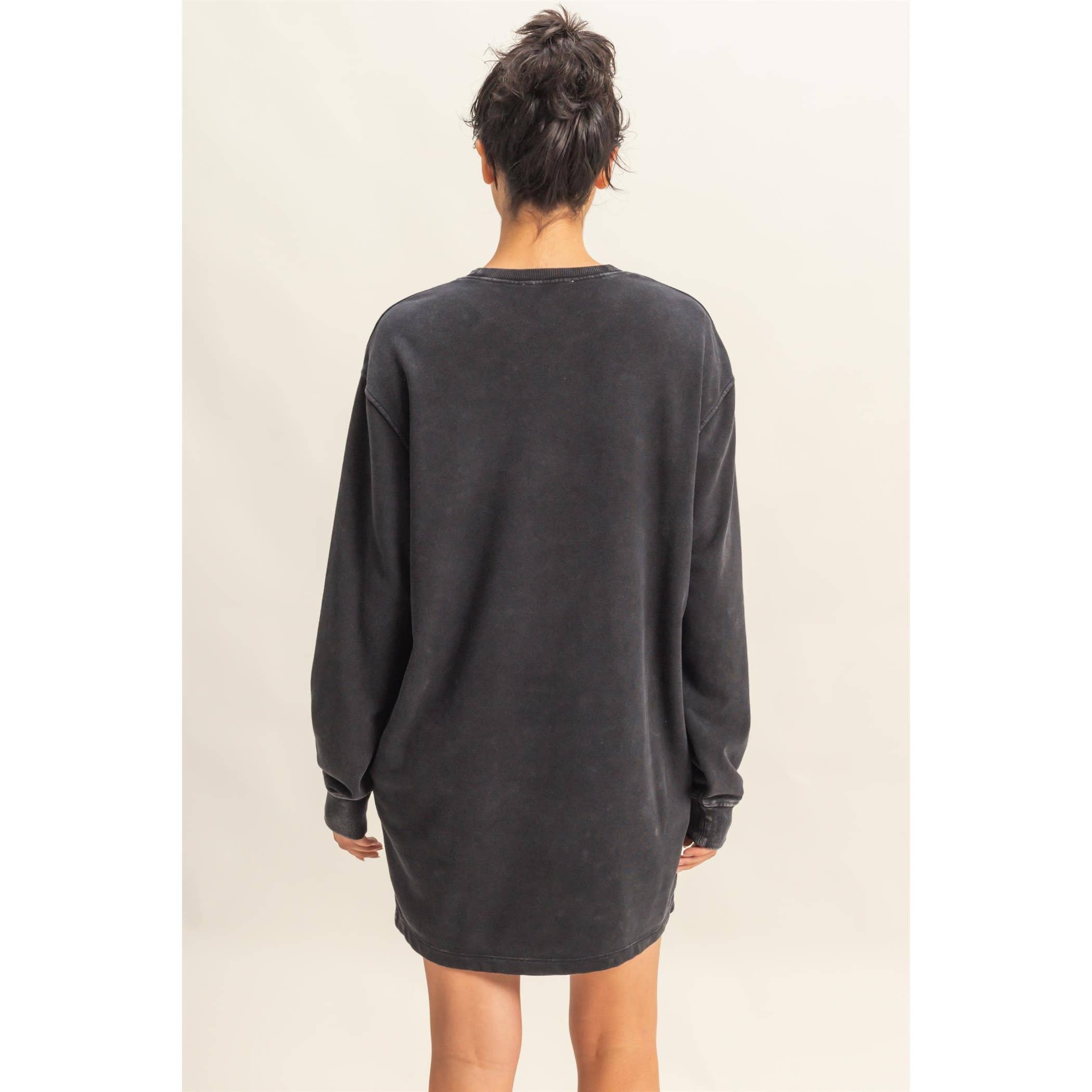 Double Zero - Wholesale Dress - Women's - Long Sleeve Oversized Mini Dress52