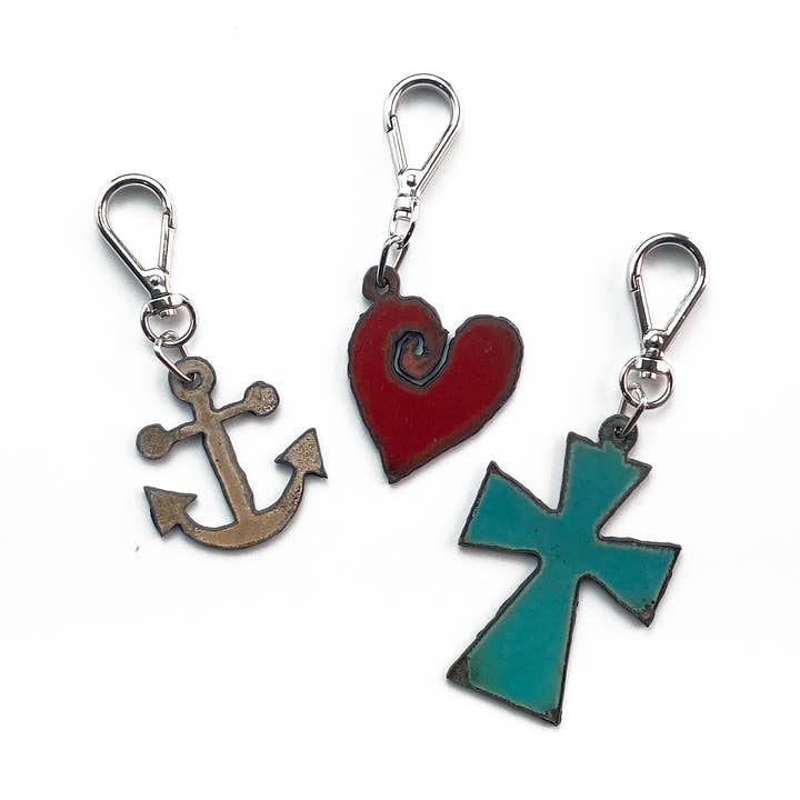 Backpack Zipper Charms jewelry heart cross anchor religious for wholesale by Iron Jewel