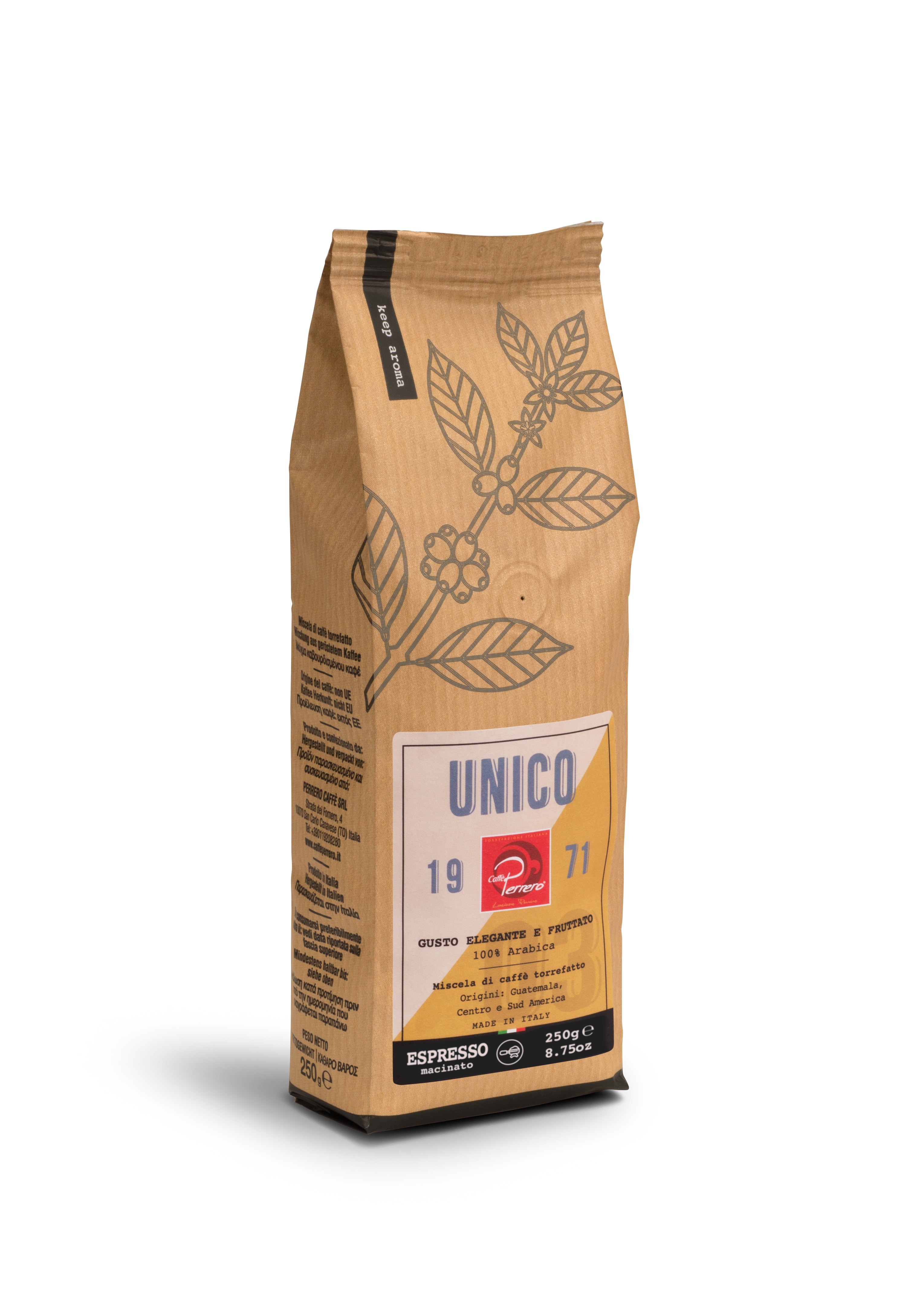 Caffè Perrero - Wholesale Coffee Beans - Perrero Coffee Blend Unico 250g1