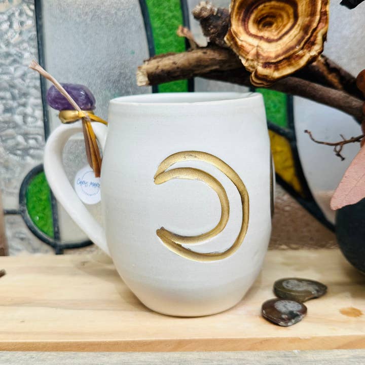 Carys Martin Ceramics - Wholesale Coffee Mug - Amethyst Sun and Moon Crystal Mug1