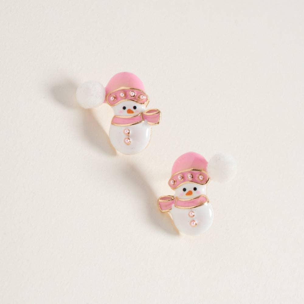 Designature New York – wholesale Solitärörhängen – Jul Snögubbe Pompom Strass Örhängen4