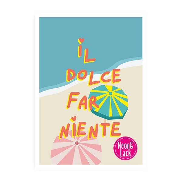 Dolce Far Niente | Neon Postcard | Motivation for wholesale by Hey!Cards GmbH & Co. KG