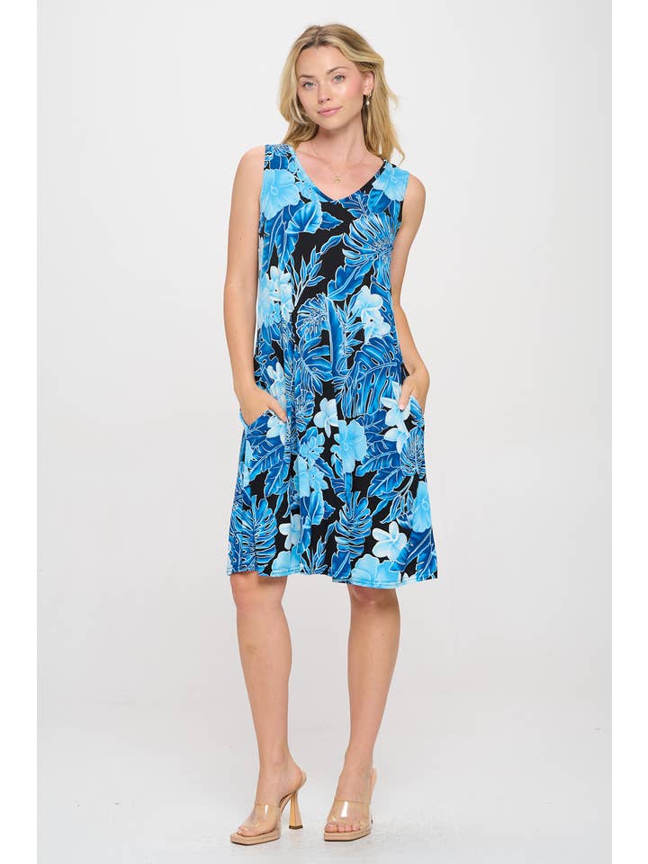 Jostar - Wholesale Dress - Women's - HIT V-Neck Bias Pocket Tank Dress- 7088HT-TRP1-K-W436