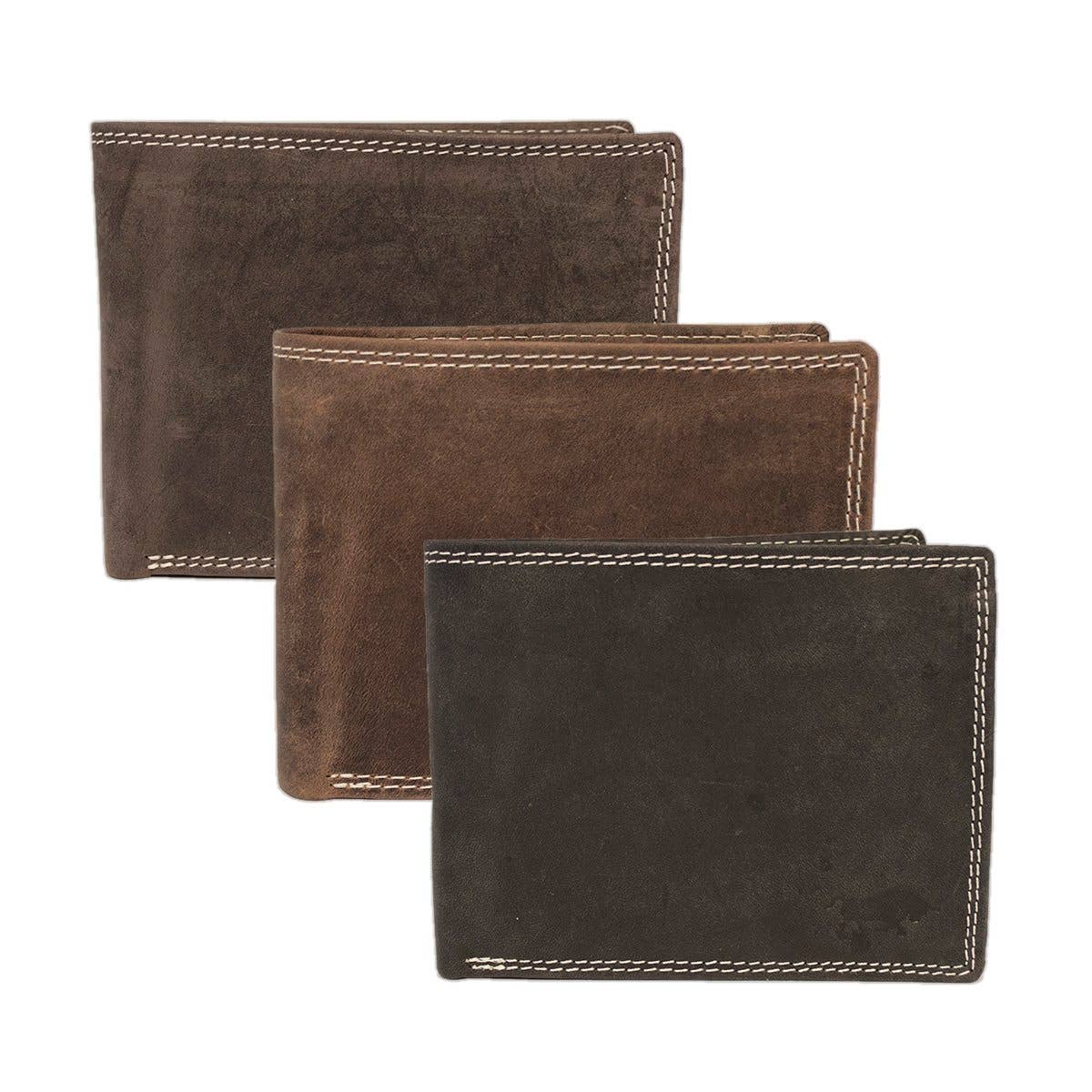 Arrigo - Wholesale Wallet - Men's - Men's Leather Wallet Dark Brown With Large Zipper Pocket2