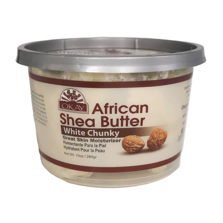 KT Supply - Wholesale Body Balm/Butter - OKAY African Shea Butter Chunky White, 10 Oz.