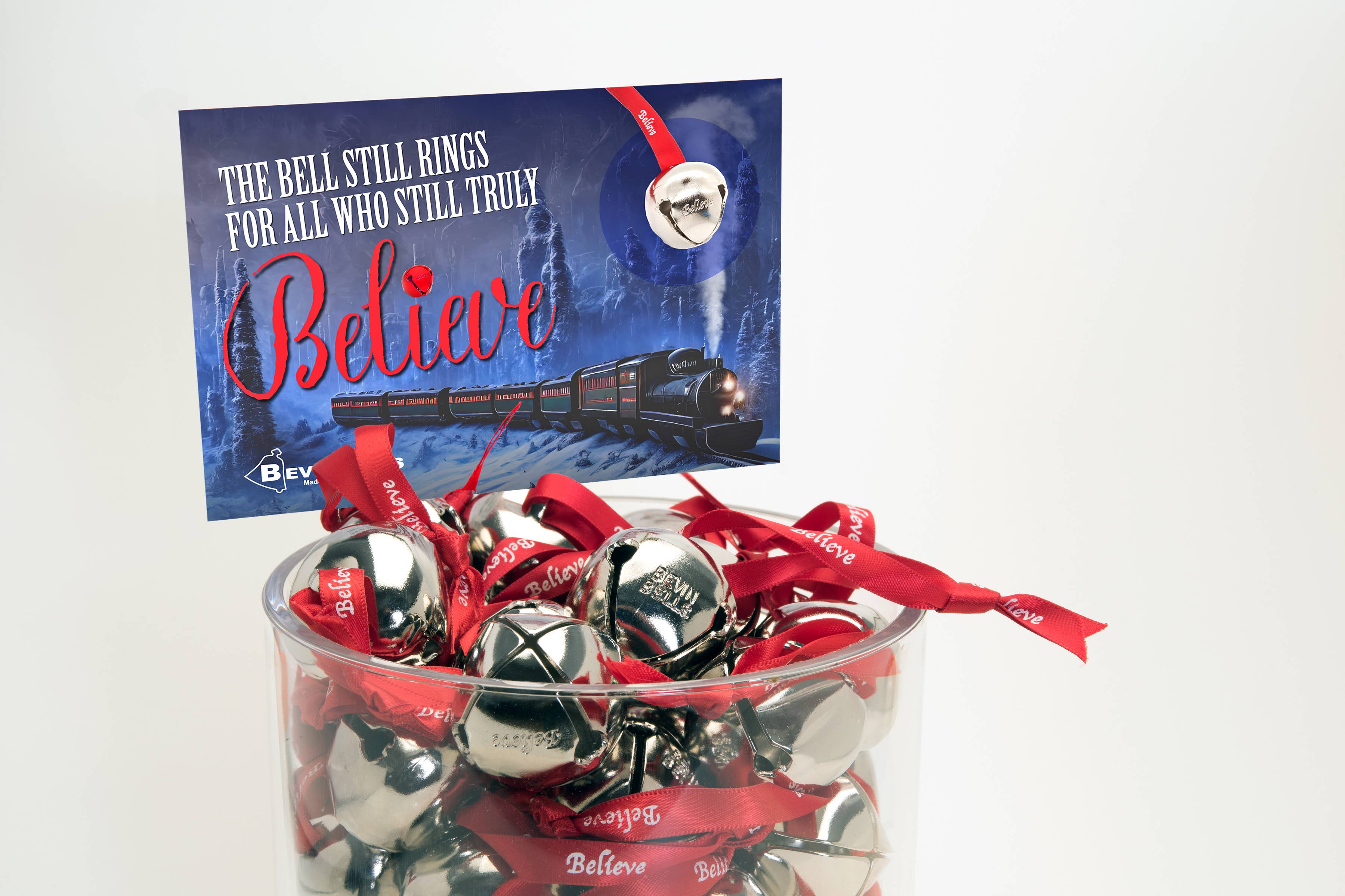 Bevin Bells - Wholesale Ornament - Believe Sleigh Bell Impulse Display2