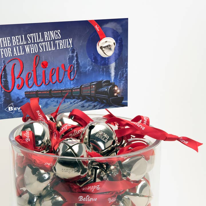 Bevin Bells - Wholesale Ornament - Believe Sleigh Bell Impulse Display2