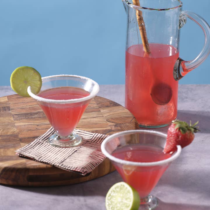 Sobremesa - Wholesale Pitcher - Multi Rim Glass Pitcher with Handle | Recycled Clear Glass 7