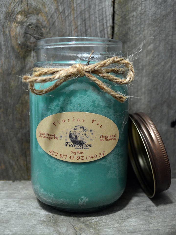 Fraiser Fir Mason Jar - Candela in barattolo per la vendita all'ingrosso da parte di Full Moon Candle Shop