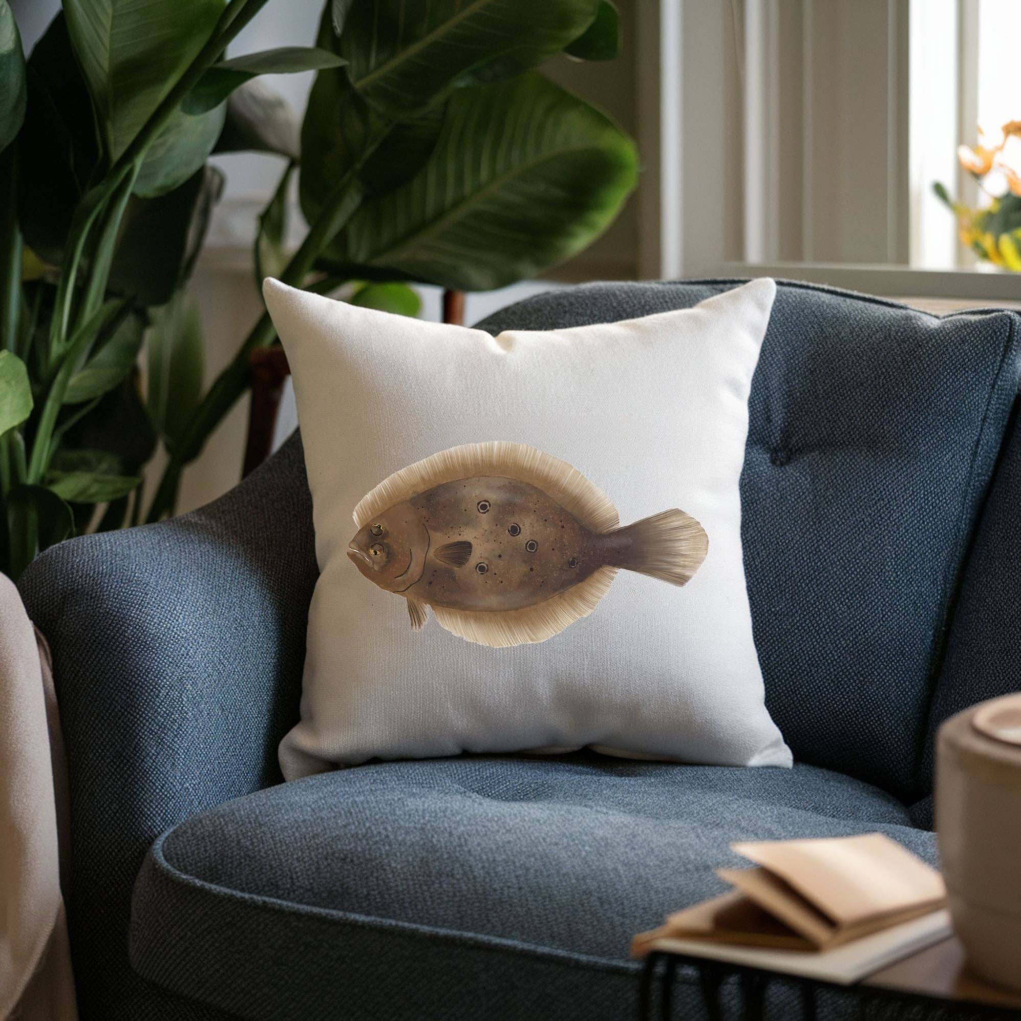 MerikaArt - Wholesale Throw/Decorative Pillow - Flounder Fish Pillow5