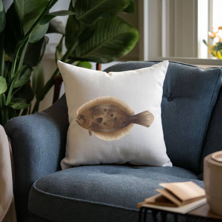 MerikaArt - Wholesale Throw/Decorative Pillow - Flounder Fish Pillow5