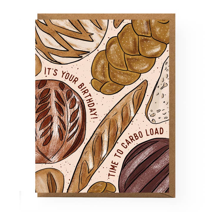 Carte d'anniversaire Pain au levain pour la vente par Boss Dotty Paper Co.