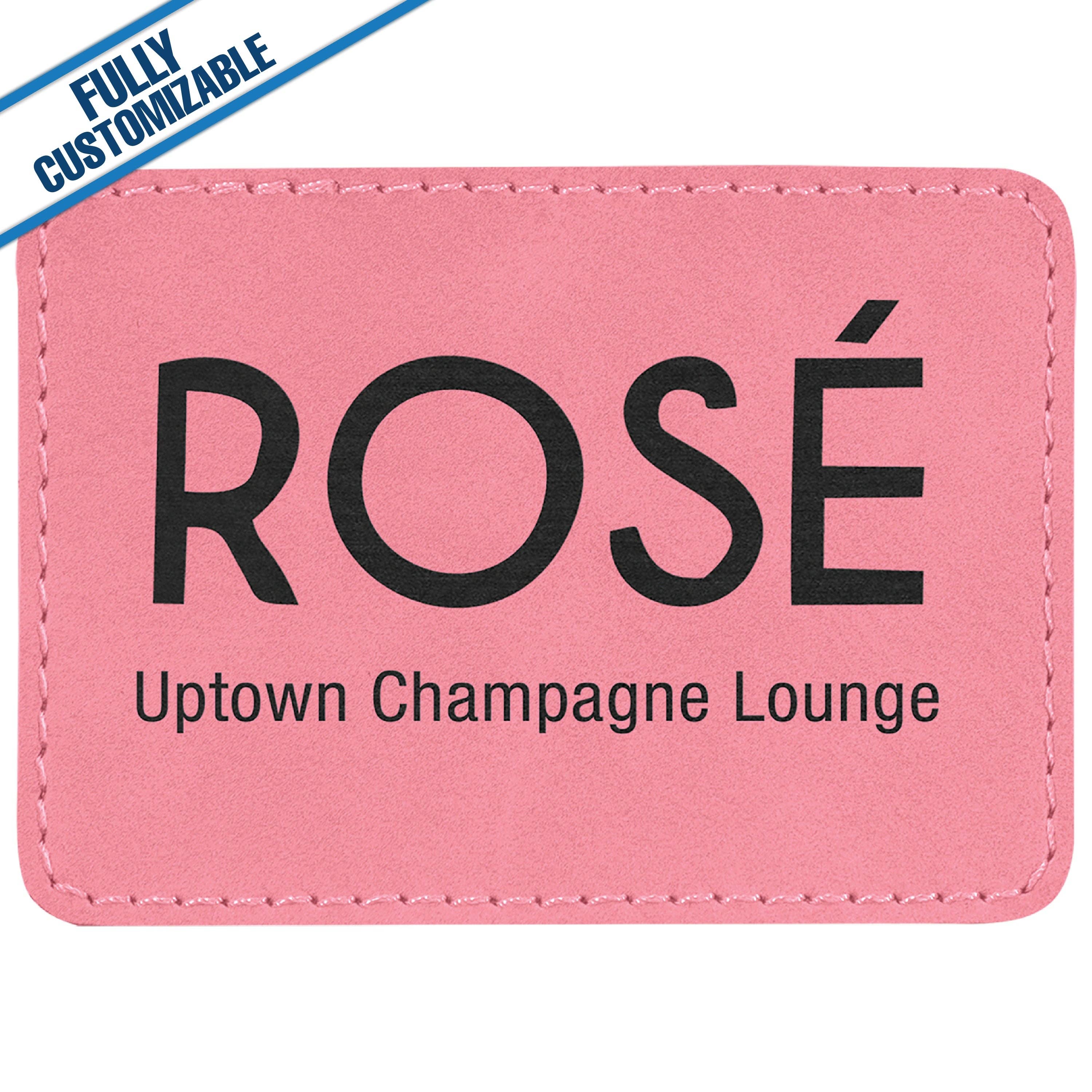 GiftWorksPlus - Wholesale Patch - Engraved Leatherette Rectangle Patch - Fully Customizable5