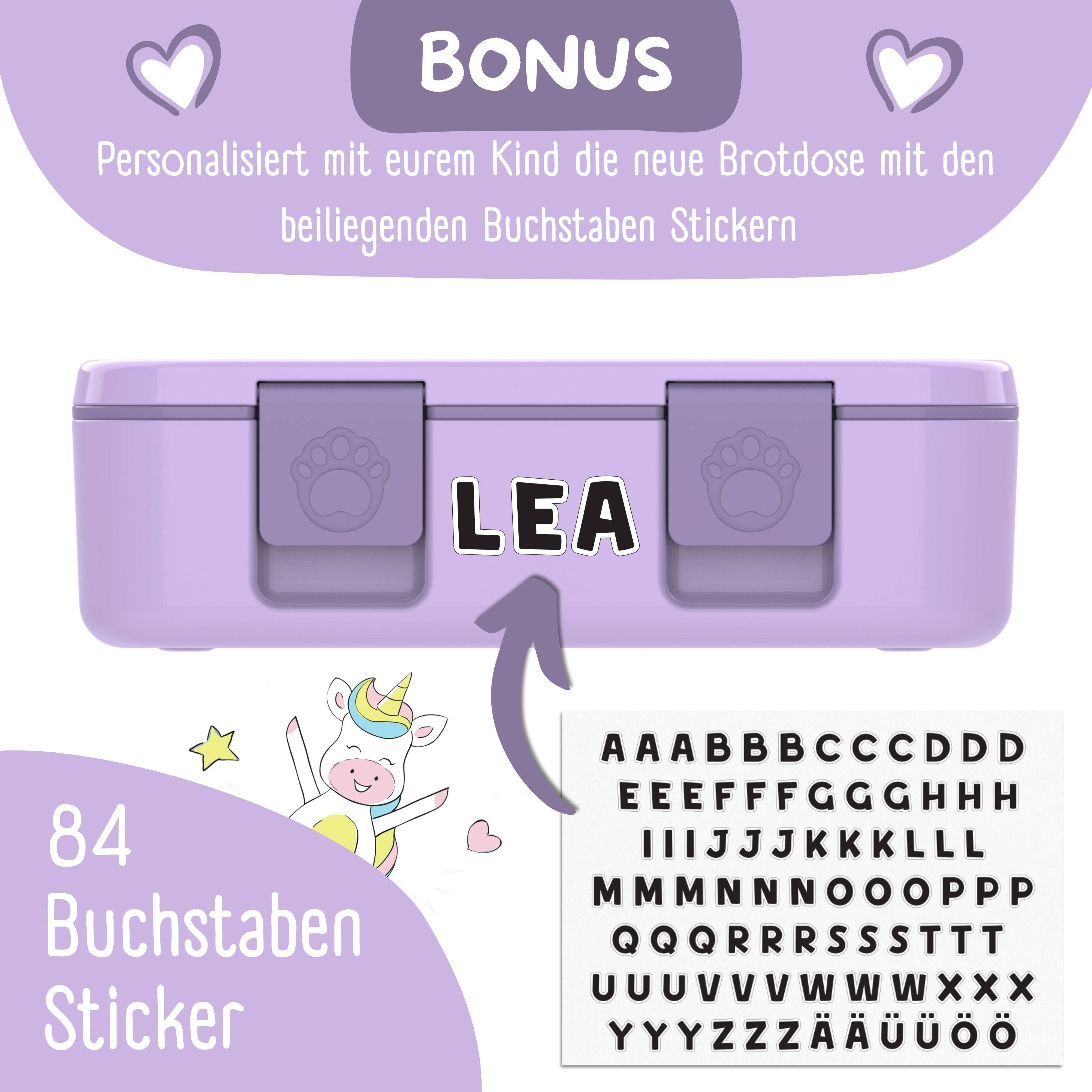 BEARFOOT - Wholesale Lunch Bag/Box - Kids - Lunch box with compartments, lightweight & leak-proof - Purple llama13