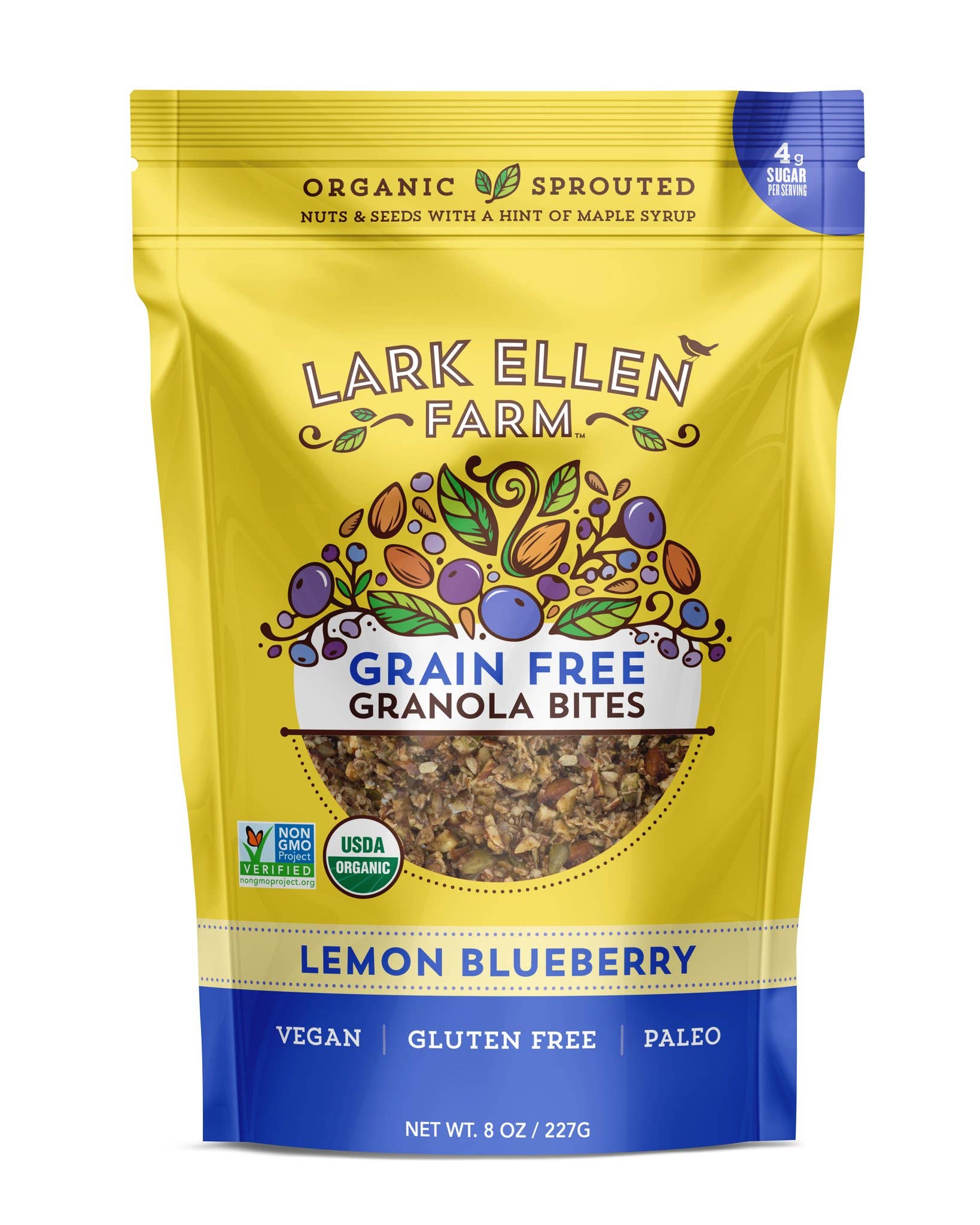Lark Ellen Farm – wholesale Granola – Lemon Blueberry Sprouted Granola (Grain-Free)1