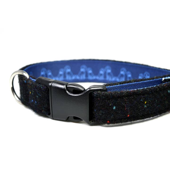 McDawg - Wholesale Pet Collar - Dog - Black Dots Harris Tweed Dog Collar
