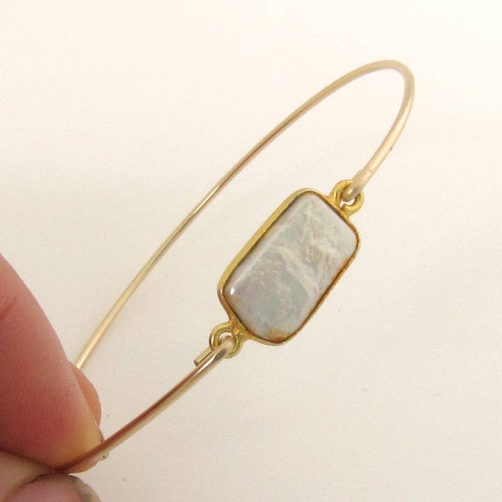 14k Gold Filled Cultured Freshwater Pearl Bangles Bracelet for wholesale by Frosted Willow