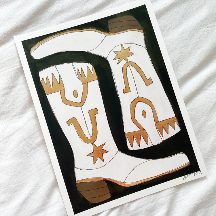 ALEX'S - Wholesale Art Print - Lucky Boots Print2