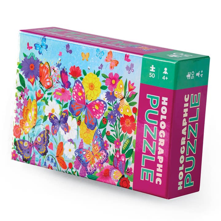 50-Piece Holographic Puzzle - Butterflies for wholesale by Crocodile Creek Inc.