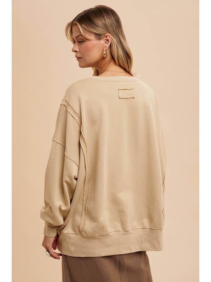 In Loom - Wholesale Sweatshirt - Women's - GARMENT WASHED OVERSIZED PULLOVER
