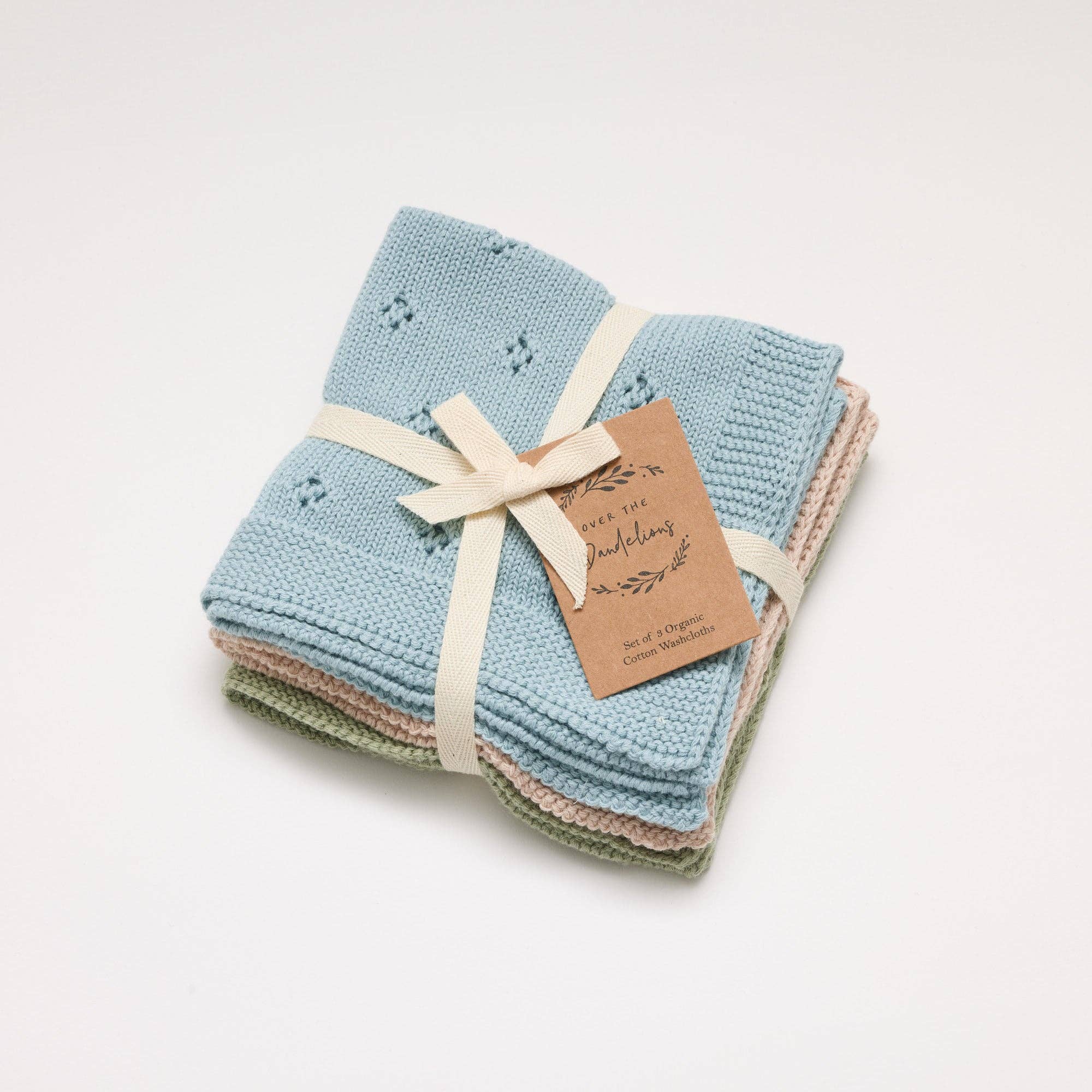 Over the Dandelions – wholesale Wash cloth – Child & baby – Organic Cotton Wash Cloth Set Sky Blue