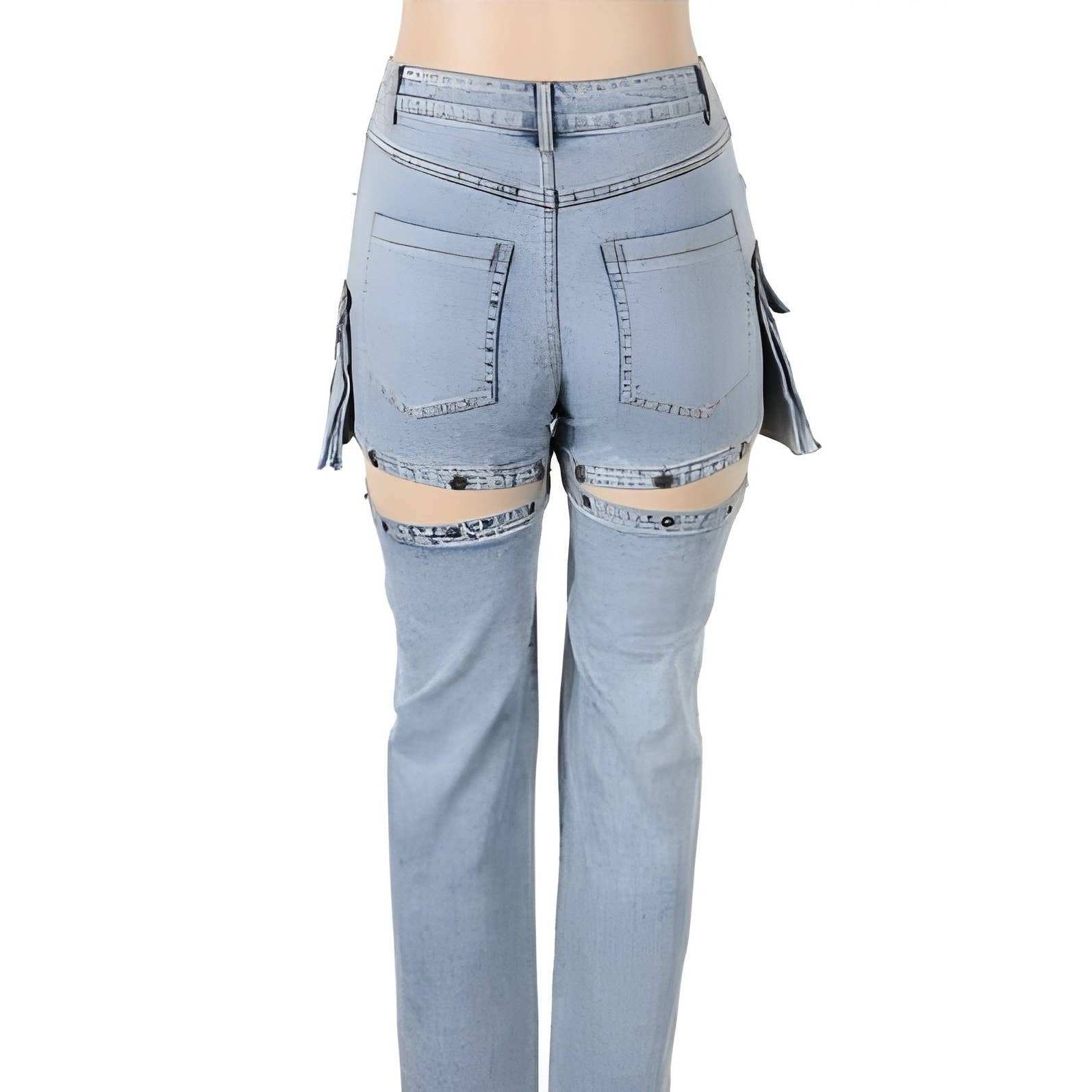 DENIM SNAP AWAY STATEMENT JEANS for wholesale on Faire2