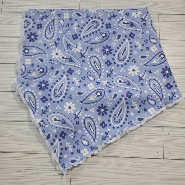 Denim Blue Paisley Hair Towel for wholesale by The Nut 'n Bubs