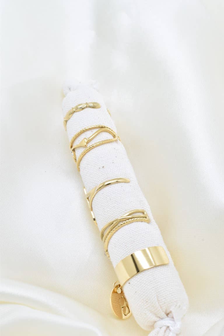 Kapyco - Wholesale Band/Stacked Ring - Set of 5 stainless steel rings - PR014BG-OR1