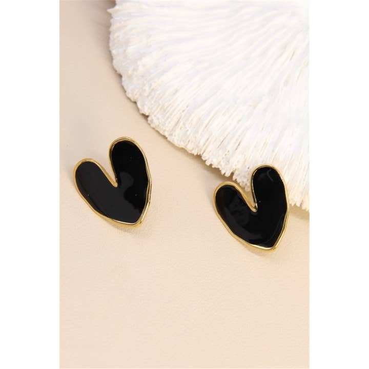 BELLISSIMA BIJOUX - Wholesale Dangle Earrings - Asymmetrical Heart Earrings – Colored Enamel10