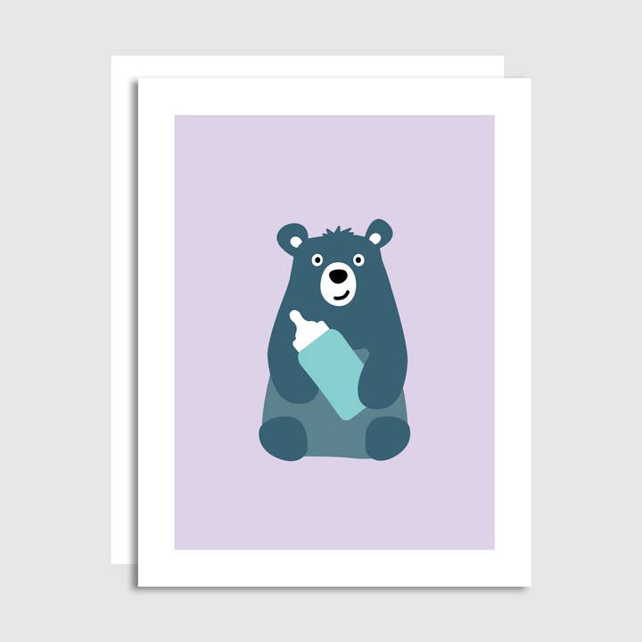 Bear with Baby Bottle Card for wholesale by Wildly Supply Co.