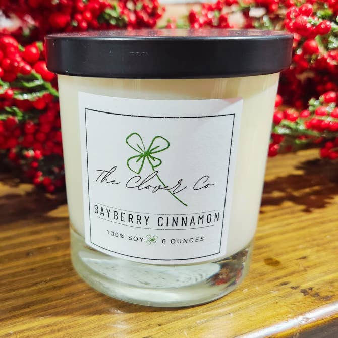 Bayberry Cinnamon Soy Candle for wholesale by The Clover Co.