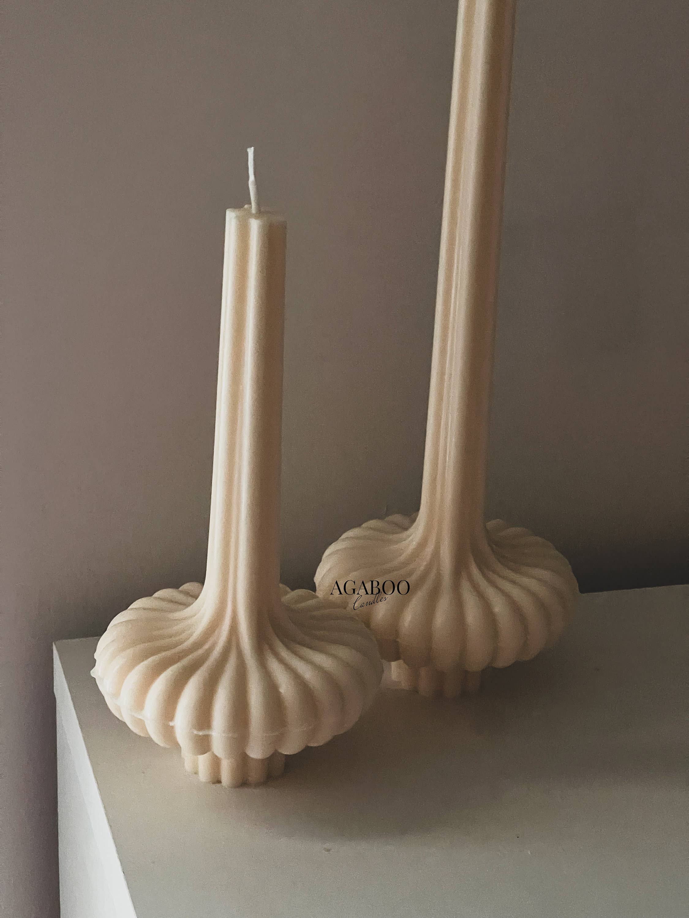 Agaboo Candle - Wholesale Pillar Candle - Elegant Large Striped Vase Pillar Candles 1